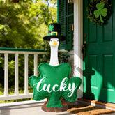 Celltestria St Patrick's Day goose outfit with clover decor adds festive yard charm.
