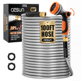 Cesun 100 ft metal garden hose in stainless steel for durable outdoor watering