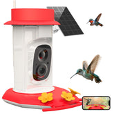 Cetie Hummingbird Feeder Camera front view highlighting a spacious feeder area for observation.