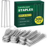 CEWOR 6-inch lawn stake securing sod and landscape fabric.