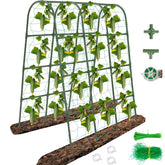 CFKEMZY 65x50 cucumber trellis for urban gardens, supports climbing plants and maximizes space.