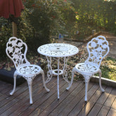 C/G Patio Casa bistro table outdoors with rust-resistant finish.