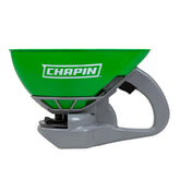 Chapin 8706G spreader hopper close-up showing compact 0.3 gal capacity for seeds and fertilizer
