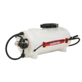 Chapin 97084 tank sprayer mounted on an ATV showing long-range lawn care coverage.