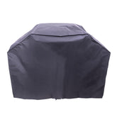 Char-Broil 3-4 burner grill cover, front view, protects from rain and sun.