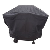 Char-Broil Performance grill cover on a 2-burner grill protecting from sun and rain