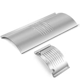 Charbrofire flame broiler slide cover close-up showing durable stainless steel heat control
