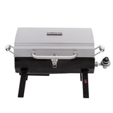 Charbroil 1-Burner Portable Grill in stainless steel for on-the-go grilling.