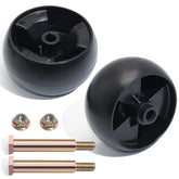 CheeMuii 5in mower deck gauge wheels kit closeup showing robust polypropylene construction