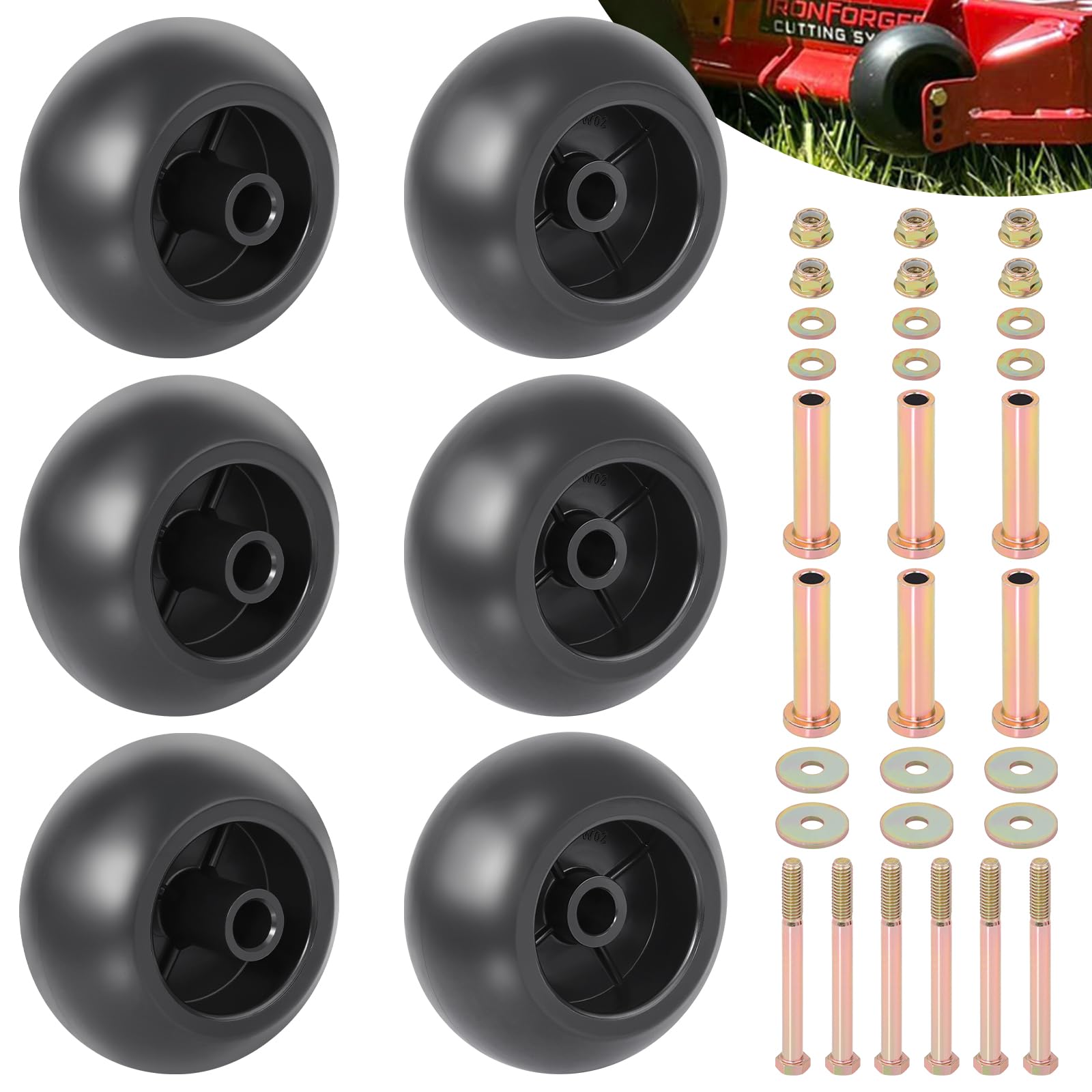 CheeMuii deck wheel kit six-pack for quick mower deck replacement.