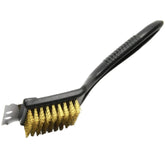 Chef Craft 9-inch short grill brush front view for easy reach.