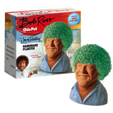 Chia Bob Ross blue shirt planter ready for mini garden and playful decor.