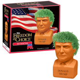 Chia Pet Donald Trump planter ready for quick green growth.