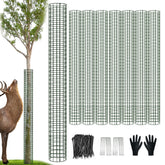 Chicarry 48-inch tree trunk protector being assembled around a sapling