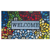 CHICHIC Colorful Welcome Mat front door 18x30 with non-slip rubber backing for outdoor use.
