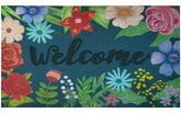 CHICHIC colorful flower design welcome mat greets entry with dirt-trapping grooves