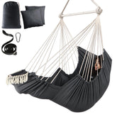 Chihee hammock chair with foot rest provides cozy indoor relaxation.