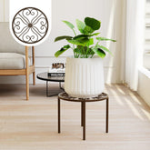 Chinpakden bronze plant stand pattern elevates greenery with stylish display for indoors or outdoors