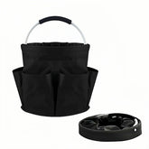 Chinshwehaw foldable storage basket overview in black Oxford fabric for versatile use