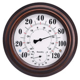 CHIVENIDO 8-inch bronze thermometer face for easy outdoor readings on the patio.