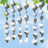 CHONOVO bird deterrents 18 discs setup with shimmering discs helps keep birds away from patios.