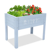 Chonsun Kids Raised Garden Bed with chalkboard close-up for planning and drawing during gardening