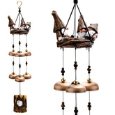 ChuangJie gnome wind chimes front view with six bells enhances outdoor ambiance.