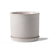 Chubacoo plant pot front view with beaded embossing, for stylish indoor display.