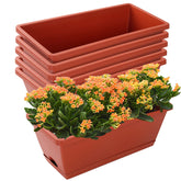 CHUKEMAOYI red window box planter with saucer for tidy outdoor display.