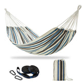 CHULIM Brazilian double hammock in blue stripe with ample lounging space for two