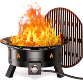 Ciays 21-inch propane fire pit, compact design for patios and camping use.