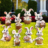 CiniQy bunny Easter yard signs in an 8-pack for vibrant lawn decor.