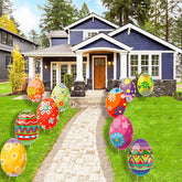 CiniQy outdoor Easter egg decorations on yard stakes add festive curb appeal.