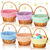 Cinnvoice Easter baskets 6-pack with handles and liners for easy egg hunts and display.