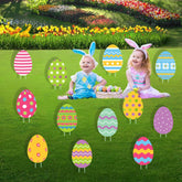 cinqy Easter egg decorations for yard stakes add vibrant color to your lawn.