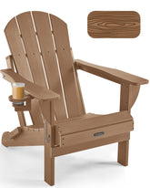 Ciokea folding Adirondack chair with teak wood texture for outdoor seating