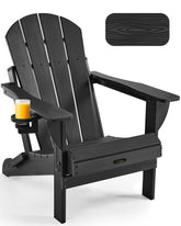 Ciokea folding Adirondack chair with wood texture for durable outdoor seating.