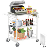Ciokea folding outdoor grill cart with 27x18 stainless top for stable outdoor cooking.