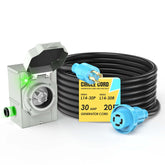 CircleCord locking L14-30P connector for secure, storm-ready power connections.
