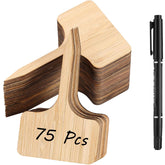 CJFocus bamboo plant labels 75-pack for durable outdoor garden labeling