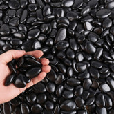 CJGQ Black Pebbles for Plants 0.5-1 inch add lasting color to planters.