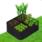 CJGQ fabric raised garden bed outdoor 24x24 with 4-grid layout for organized planting.