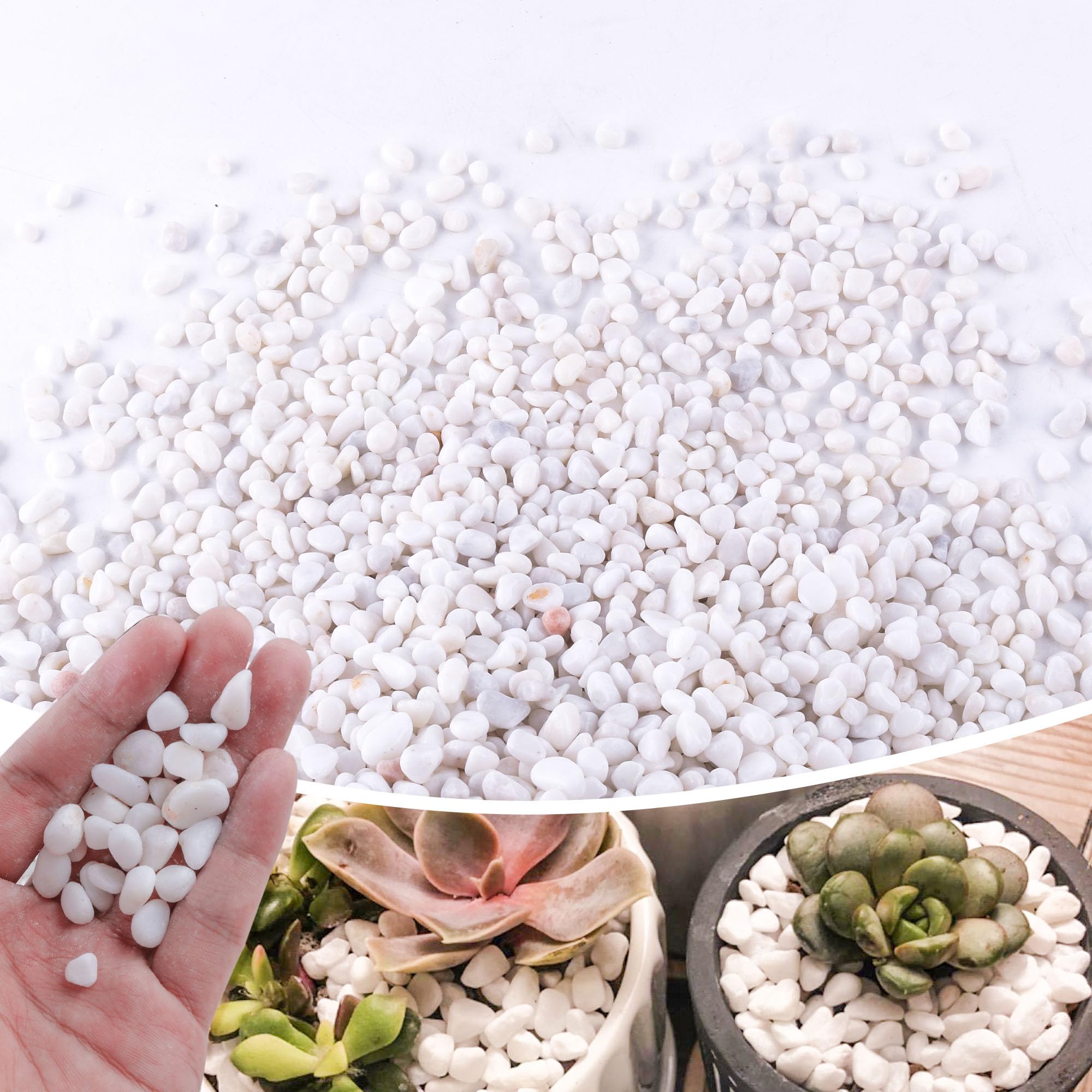 CJGQ white rocks small pebbles for soil surface mulching and moisture retention.