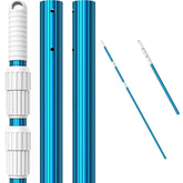 CKE upgraded blue aluminum pool pole with 16.5 ft reach for deep cleaning.