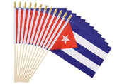 Ckexin Cuba flag handheld 5x8 inches on a stick, ideal for ceremonies.