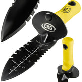 CKG metal detector shovel handle close-up for comfort grip and durability.