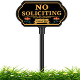 CKOK No Soliciting Sign for house front door with floral design boosts privacy and curb appeal.