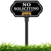 CKOK No Soliciting Sign with 10x5 plaque enhances curb appeal and privacy at the front door.
