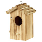 CLACKIBUKVYZ hummingbird house exterior in garden setting showing natural pine finish
