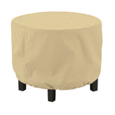 Classic Accessories Terrazzo round ottoman cover protects a 24 inch table from rain and sun